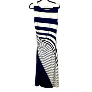 Soft Surroundings Vela Infinity Dress Blue & White Stripe Sleeveless Size M GUC
